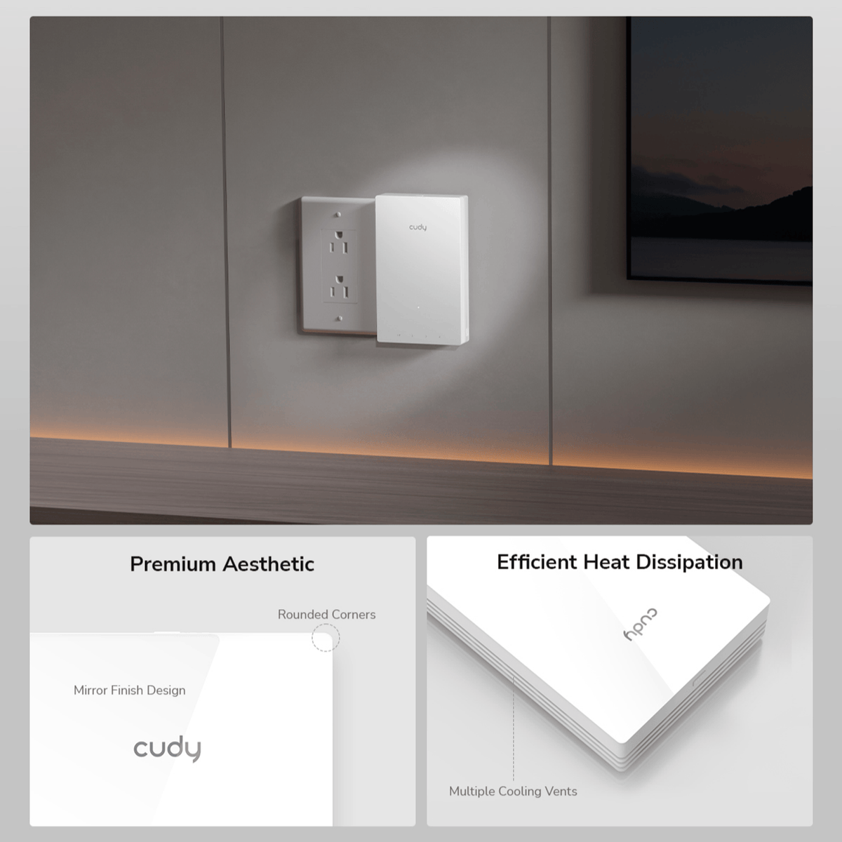 Cudy AX3000 Dual-Band Wi-Fi 6 Wall-Plate Access Point