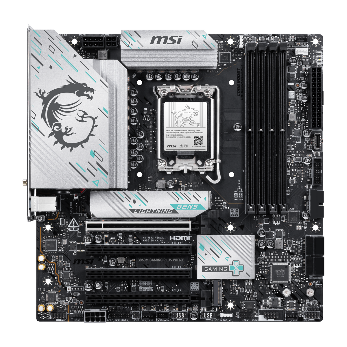 MSI B860M GAMING PLUS WIFI6E LGA1851 M-ATX Gaming Motherboard