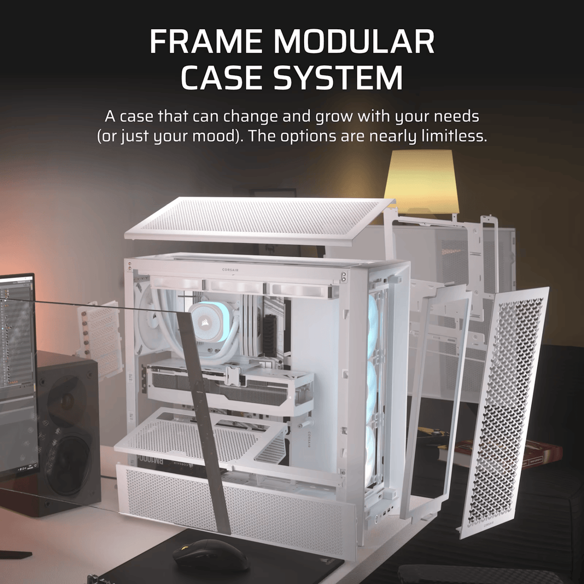 Corsair FRAME 4000D RS ARGB Modular Mid-Tower PC Case - White