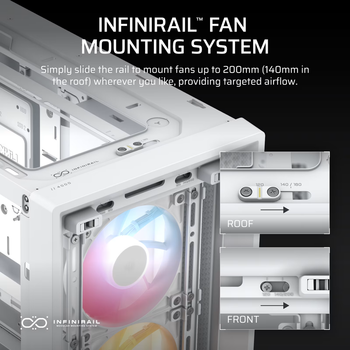 Corsair FRAME 4000D RS ARGB Modular Mid-Tower PC Case - White