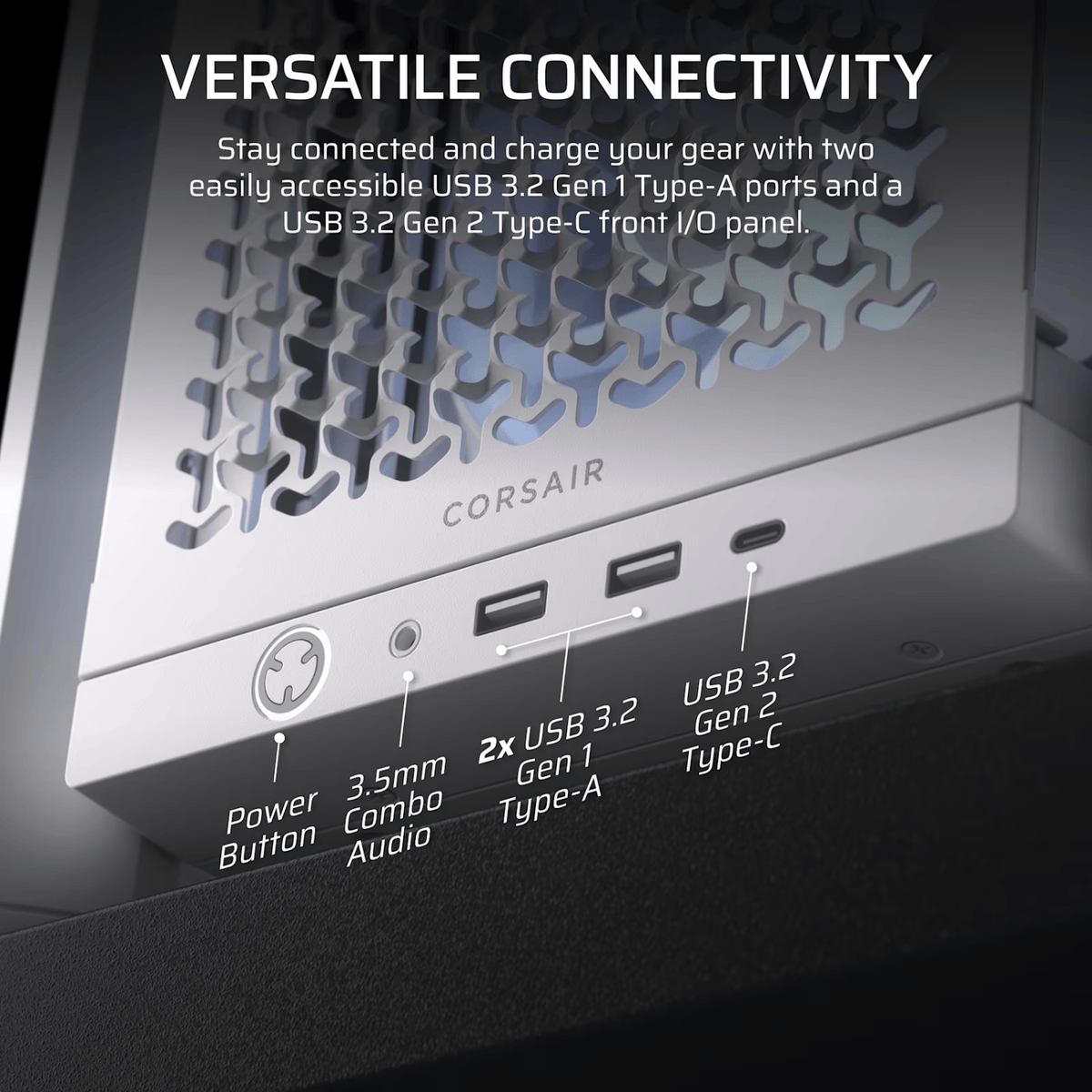 Corsair FRAME 4000D RS ARGB Modular Mid-Tower PC Case - White
