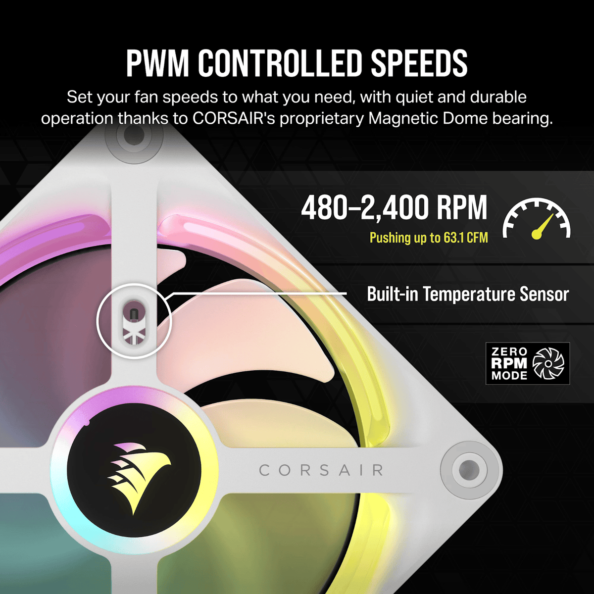 Corsair iCUE LINK QX120 RGB 120mm PWM PC Fan Expansion Kit - White
