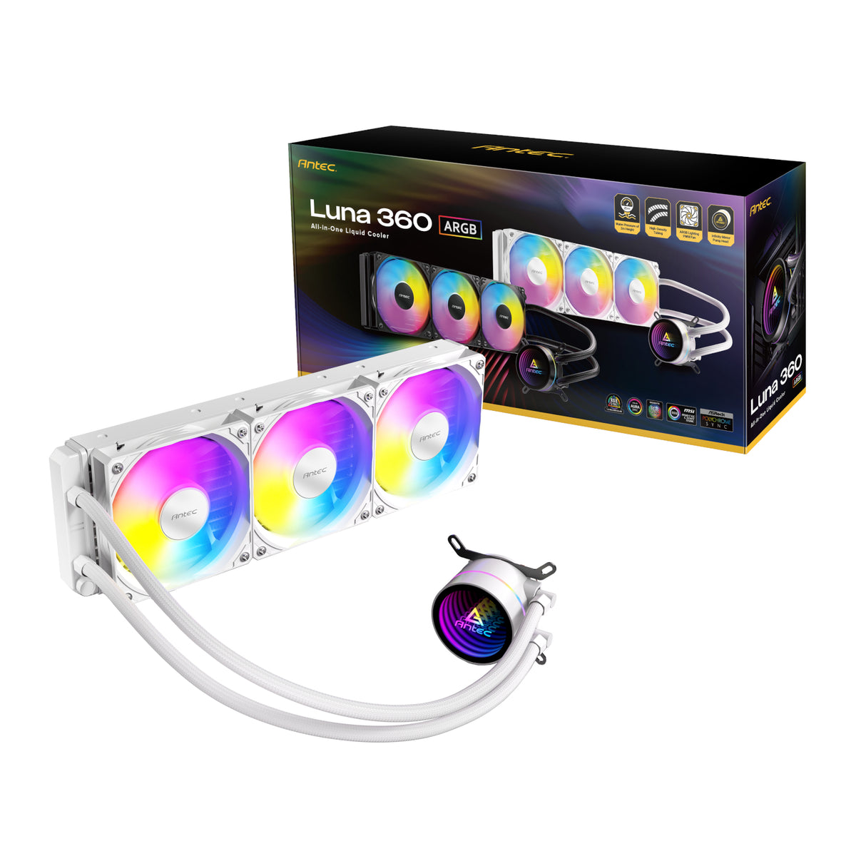 Antec Luna 360 ARGB CPU Liquid Cooler - White