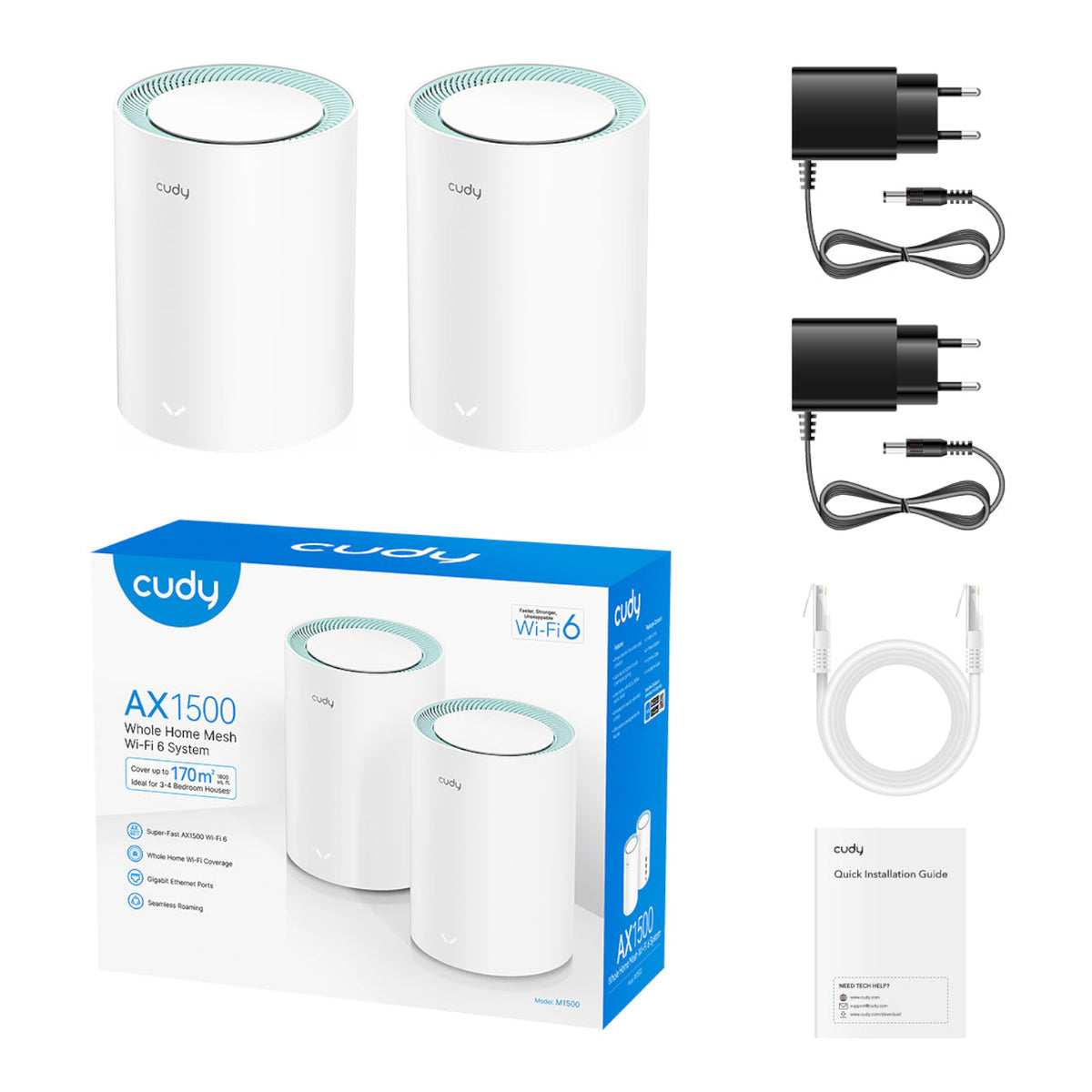 Cudy AX1500 Gigabit Mesh Wi-Fi 6 System – 2 Pack