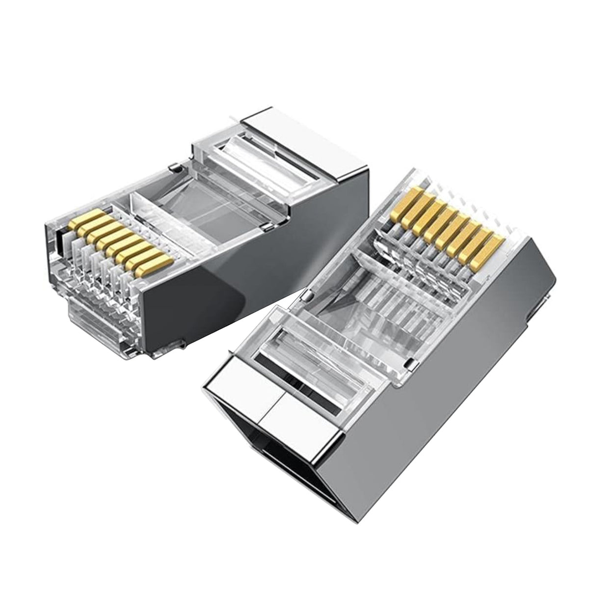 UGREEN NW111 RJ45 Cat6 Ethernet Network Head 100 Pack - Silver/Transparent