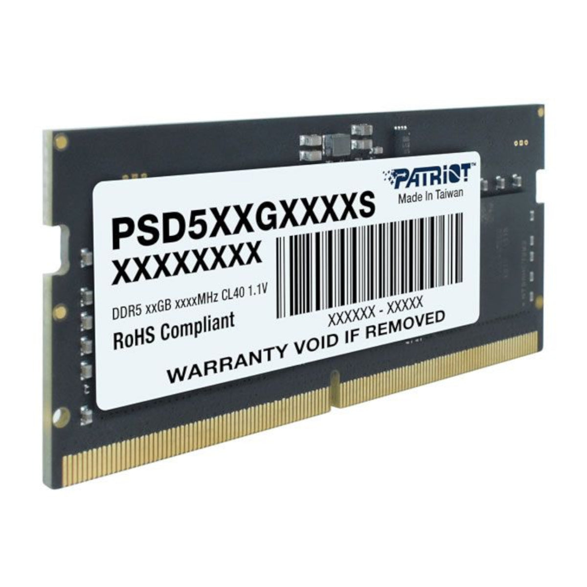 Patriot Signature Line DDR5 16GB 4800MHz Single Rank SODIMM Notebook Memory