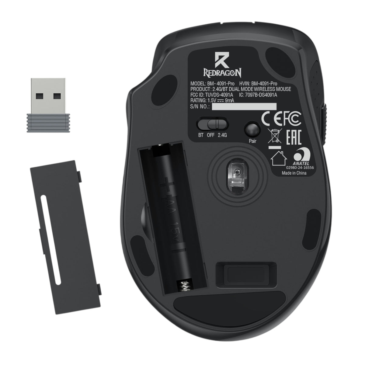 Redragon BM-4091 PRO 4000 DPI Dual Mode Wireless Office Mouse