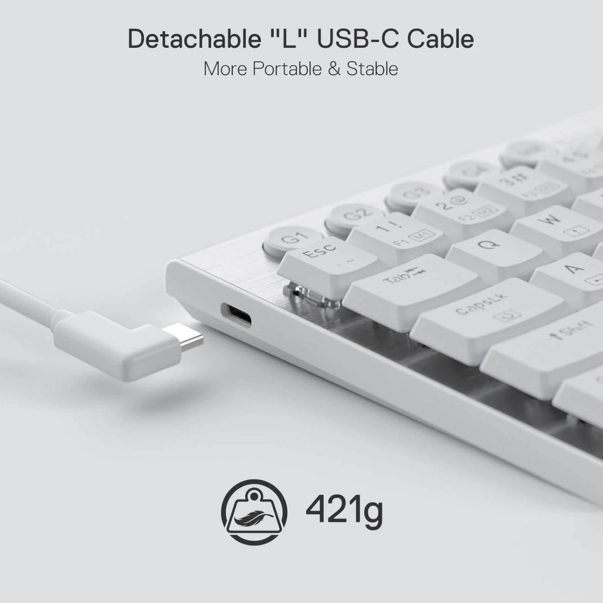 Redragon K632 HORUS Mini 60% RGB Wired Gaming Keyboard – White