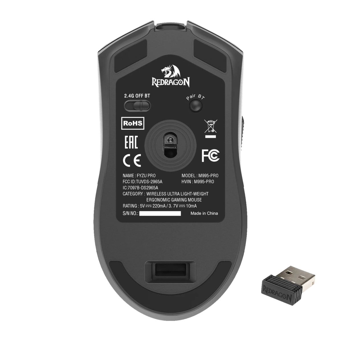 Redragon FYZU M995 PRO Wireless Gaming Mouse - Black