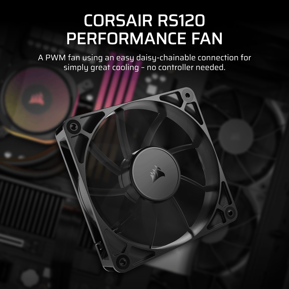 Corsair RS120 120mm PWM Fan - Black