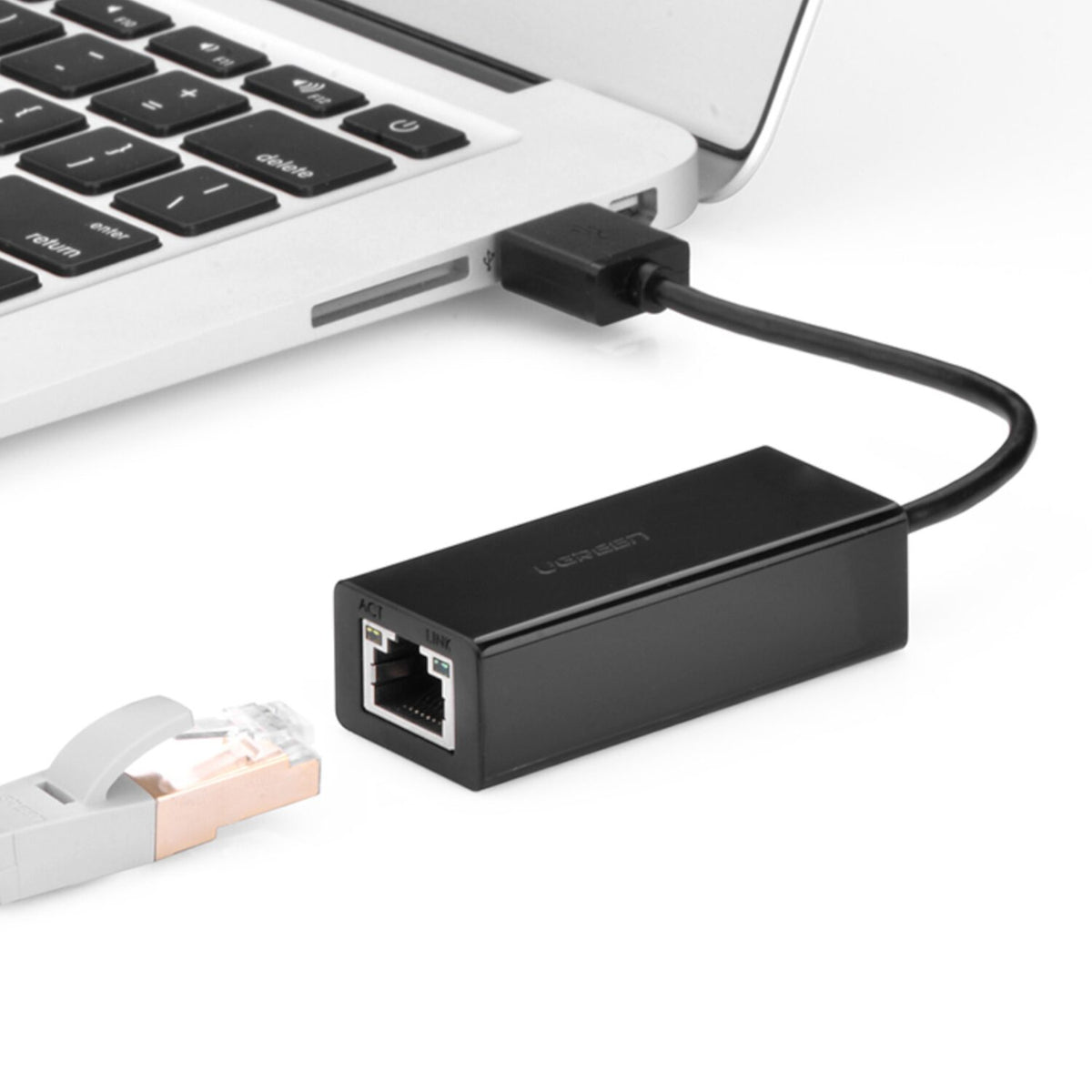 UGREEN CR110 Ethernet Adapter | USB 2.0 to RJ45 - Black