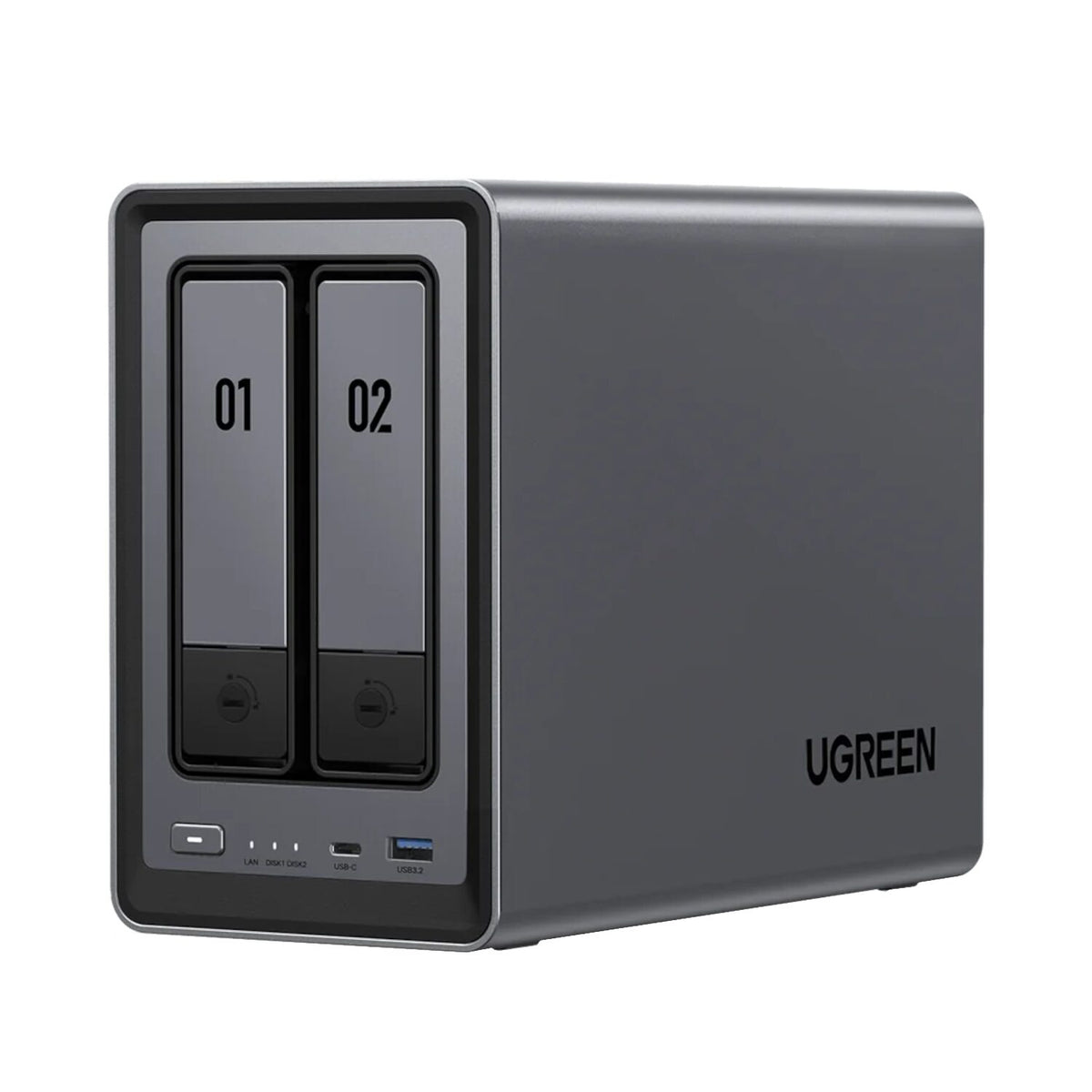 UGreen NASync DXP2800 2 Bay NAS with Seagate Ironwolf NAS 16TB SATA Hard Drive Bundle (2x 8TB)