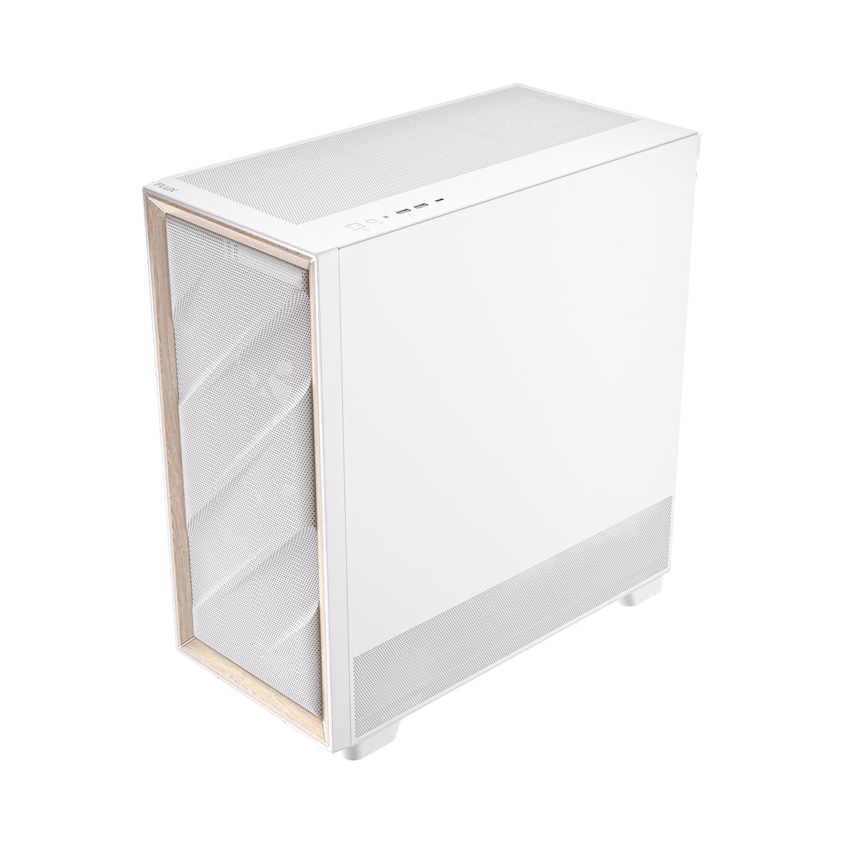 Antec FLUX Mid-Tower E-ATX Gaming Chassis Wood Front Panel - White