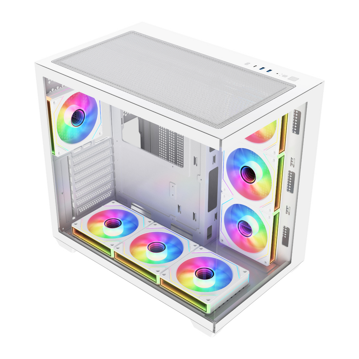 FSP M341 ATX Dual Chamber Mid Tower Gaming Chassis - White