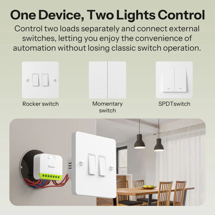 SONOFF MINI DUO 2-Gang Zigbee Smart Switch