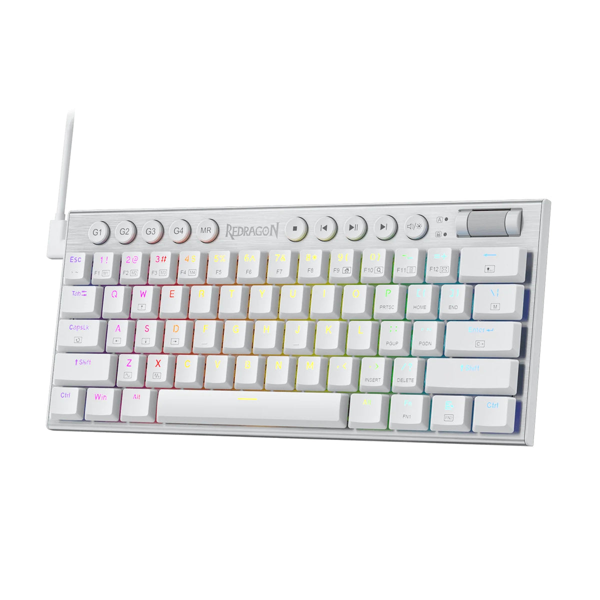 Redragon K632 HORUS Mini 60% RGB Wired Gaming Keyboard – White