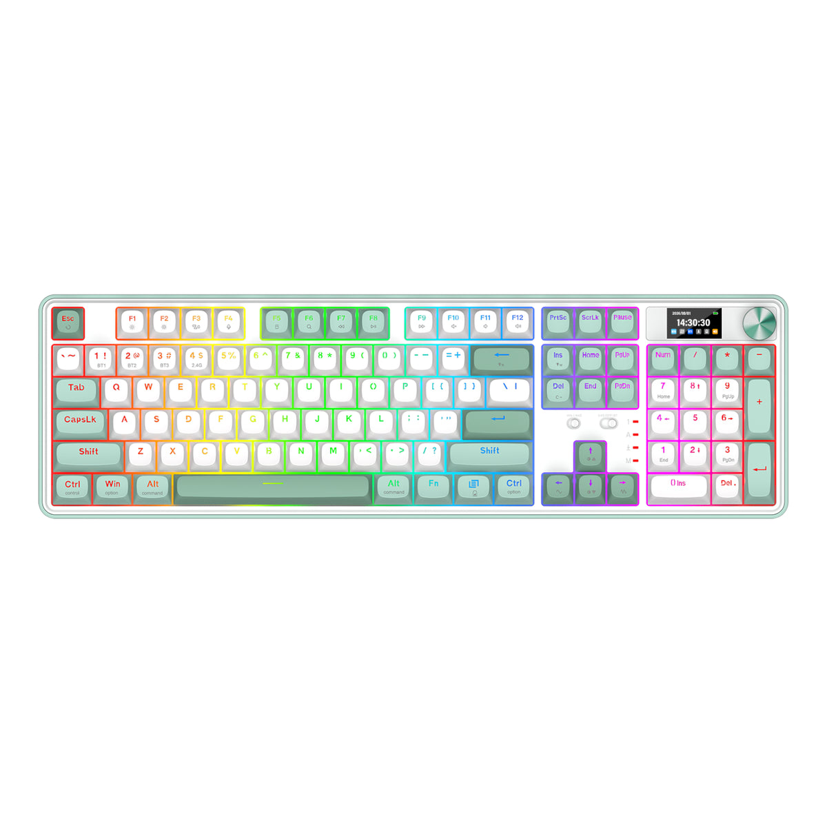Redragon WYVERN K761 Pro Full-size RGB Wireless Mechanical Gaming Keyboard - White/Green